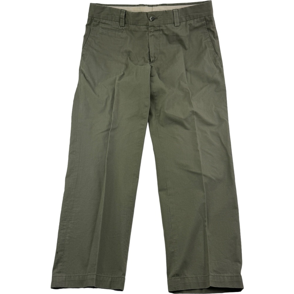 GTA Green Casual Slim Fit Cotton Flat Front Chino Pants Mens Size 32X27‎
